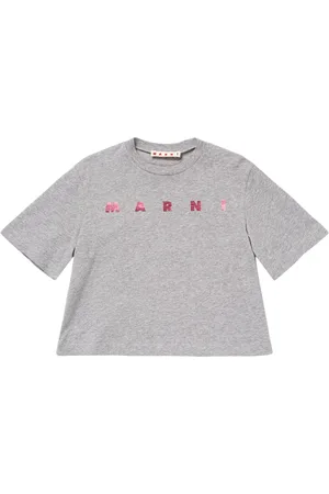 Marni T-shirt Cropped In Jersey Di Cotone