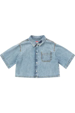 Diesel Camicia Cropped In Denim Di Cotone