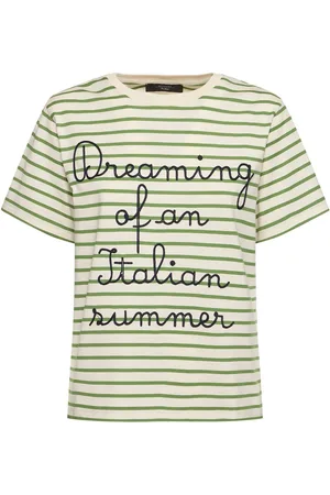 Max Mara T-shirt Olga In Jersey Di Cotone Ricamato