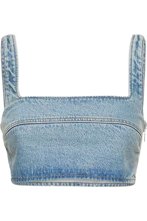 Loulou Studio Top Anet In Denim Di Cotone