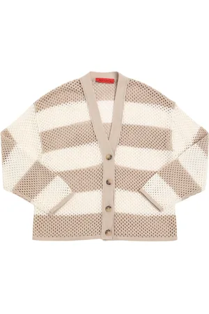 Max&Co. Cardigan In Cotone Crochet A Righe