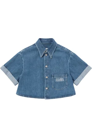 Maison Margiela Camicia Cropped In Denim Di Cotone