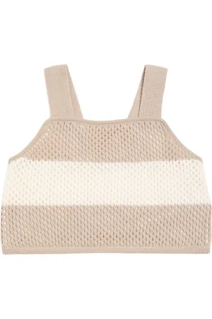 Max&Co. Top In Cotone Crochet A Righe