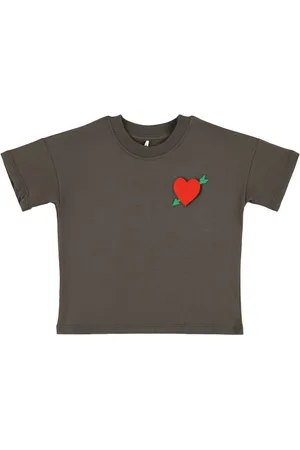 Mini Rodini T-shirt In Jersey Di Cotone Con Ricamo