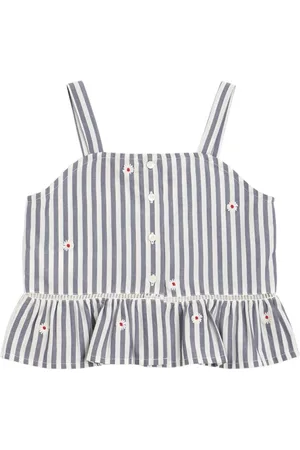 Max&Co. Top Daisy In Popeline Di Cotone Con Ricami