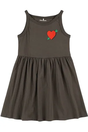 Mini Rodini Vestito In Jersey Di Cotone Con Ricami