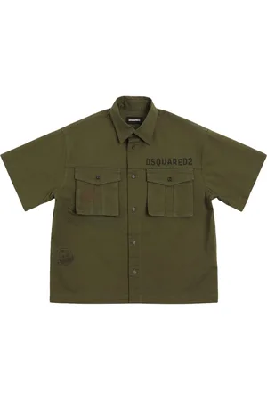 Dsquared2 Camicia In Gabardina Di Cotone Stretch