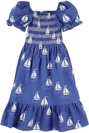 Mini Rodini Vestito Plissé In Cotone Stampato