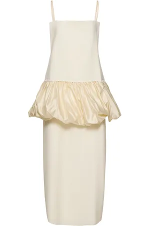 Carven Puff Waist Wool Dress