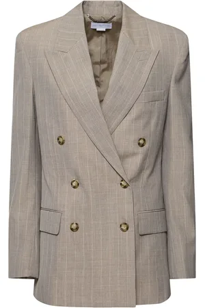 Stella McCartney Blazer Doppiopetto In Lana A Righe