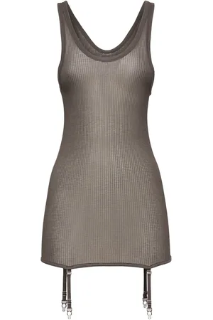 LEMAIRE Tank Top In Viscosa Di Seta A Costine / Reggicalze