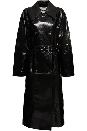 Jil Sander Trench Lungo In Lino Spalmato
