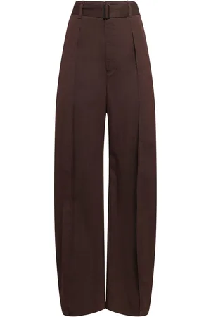 LEMAIRE Pantaloni Tumbled In Cotone Con Cintura