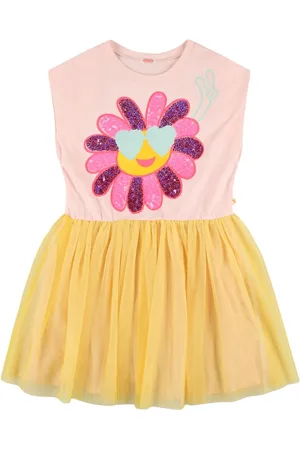 Billieblush Vestito In Jersey Di Cotone E Tulle