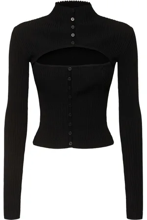ANDREADAMO Cardigan In Maglia A Costine Con Cutout