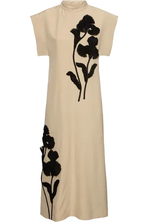 Jil Sander Vestito Midi Con Ricami