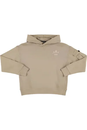 Dsquared2 Felpa In Cotone Con Stampa E Cappuccio