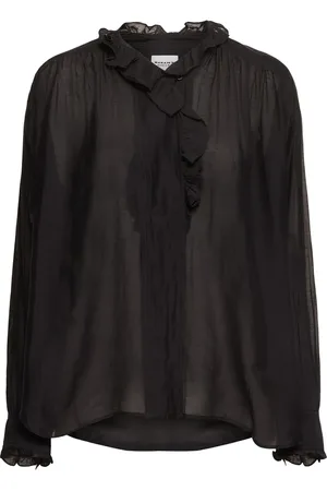 Marant Etoile Camicia Pamias In Voile Con Ruches Sul Collo