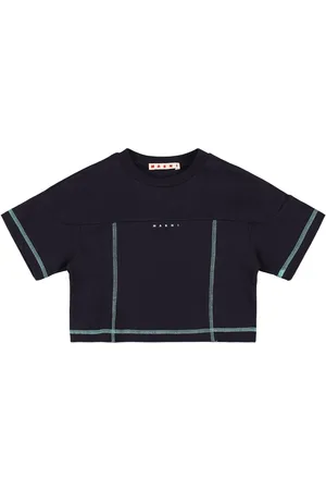 Marni T-shirt Cropped In Jersey Di Cotone
