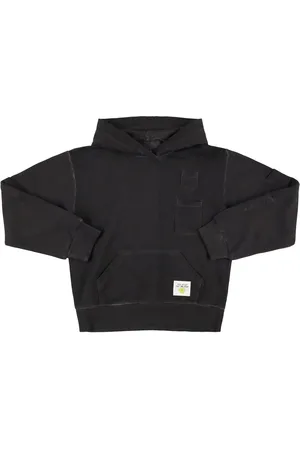 Maison Margiela Felpa In Cotone Pettinato Con Cappuccio