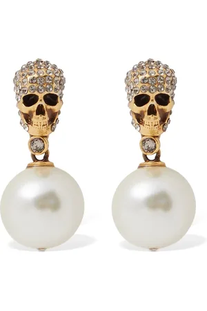 Alexander McQueen Orecchini Skull In Ottone