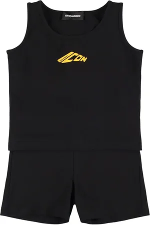 Dsquared2 Tank Top In Misto Cotone E Shorts In Felpa