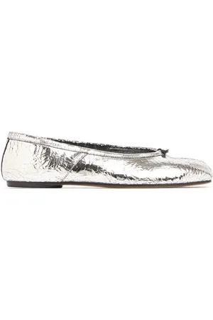 Maison Margiela Ballerine Tabi In Pelle Craclé 10mm