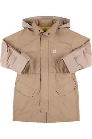 Msgm Parka In Gabardina Di Misto Cotone Con Cappuccio