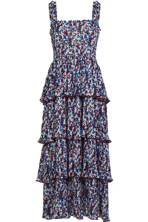 Ganni Vestito Midi Georgette Plissé