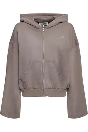 Maison Margiela Felpa In Jersey Di Cotone Con Cappuccio E Zip