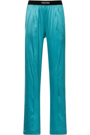Tom Ford Pantaloni In Raso Di Seta Con Logo