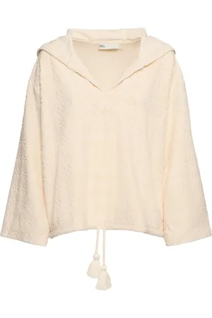 Tory Burch Felpa In Spugna Con Cappuccio E Logo Jacquard