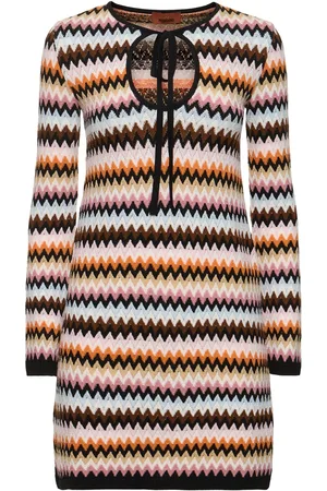 Missoni Vestito Maniche Lunghe In Maglia Di Lana A Righe