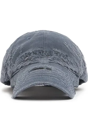Balenciaga Cappello In Denim Di Cotone Destroyed