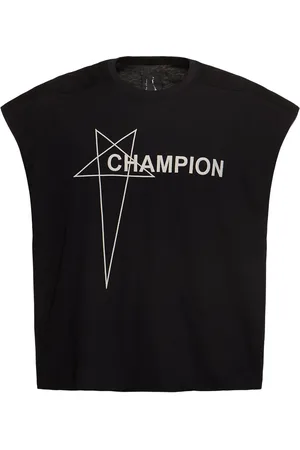 Rick Owens Tank Top Champion Micro Tatlin In Cotone