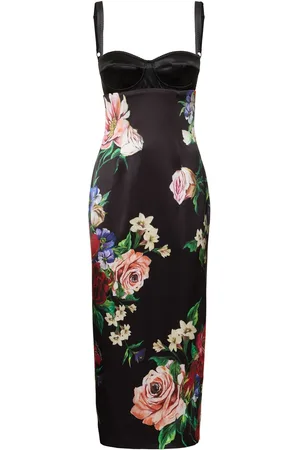 Dolce & Gabbana Vestito Midi In Raso Floreale