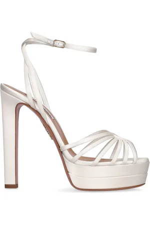 Aquazzura Sandali Flow In Raso Con Platform 130mm