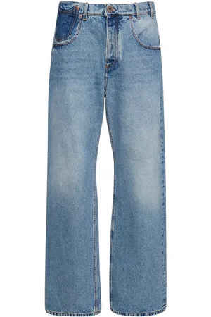 Balmain Jeans Loose Fit In Denim Di Cotone