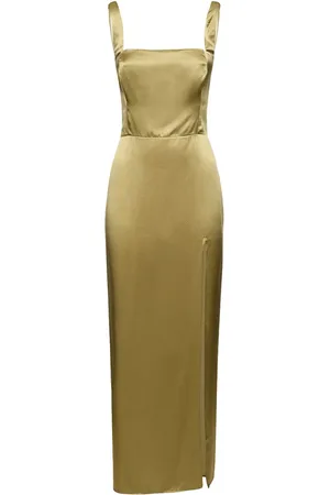 Reformation Vestito Midi Solay In Raso Di Seta
