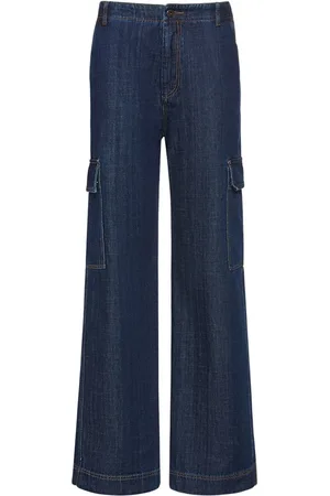 Max Mara Jeans Cargo Vita Alta Califfo In Denim