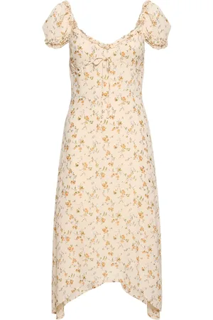 Reformation Vestito Midi Maebry In Viscosa Stampata