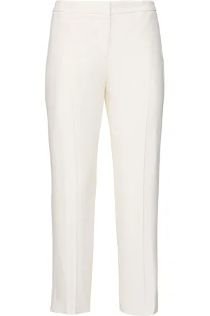 Alexander McQueen Pantaloni Dritti Vita Alta In Misto Viscosa