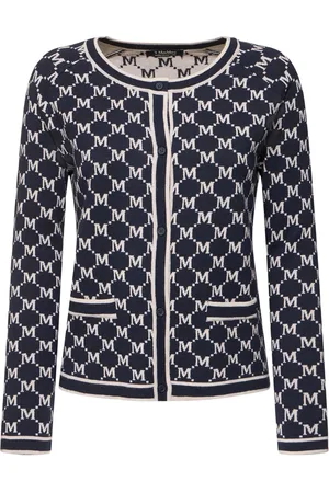 Max Mara Cardigan Tivoli In Maglia Jacquard Con Logo