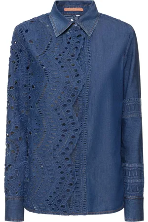 ERMANNO SCERVINO Camicia In Denim E Pizzo Sangallo