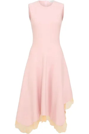 Alexander McQueen Vestito Midi Asimmetrico In Misto Viscosa