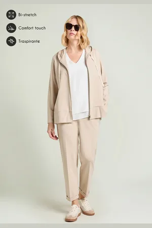 LUISA VIOLA FELPA CON CAPPUCCIO IN TECNOVISCOSA BI-STRETCH Donna