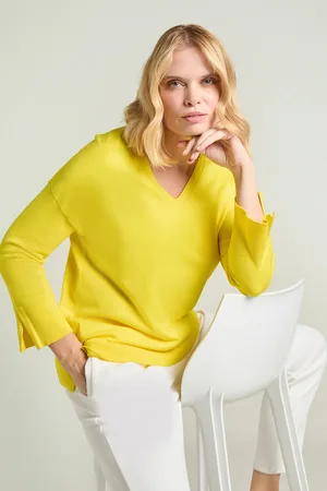 LUISA VIOLA MAGLIA IN VISCOSA COMFORT CON SCOLLO A "v" Donna
