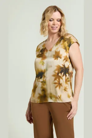 LUISA VIOLA TOP IN RASO STAMPATO Donna