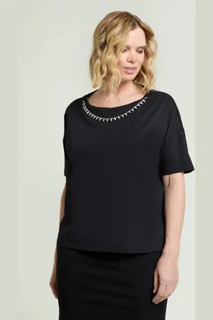LUISA VIOLA T-SHIRT CON COLLANA STRASS Donna