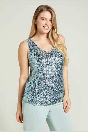 LUISA VIOLA TOP FULL PAILLETTES Donna